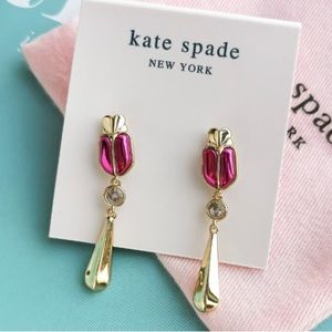 Kate Spade - Brand New Purple Love Bug Beetle Linear Earrings w/dust bag.